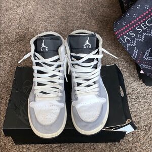 Men’s Cement Grey/Black-White Air Jordan 1 Size 11